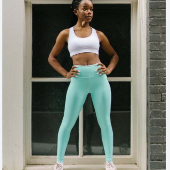 Zyia Active Turquoise Metallic Light n Tight‎ High Rise 7/8 Leggings Sz 4 NWOT - Picture 5 of 12